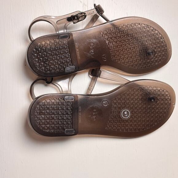 Old Navy Ankle Strap Transparent Brown Jelly Sandals Sz 7 NWOT - Picture 7 of 7